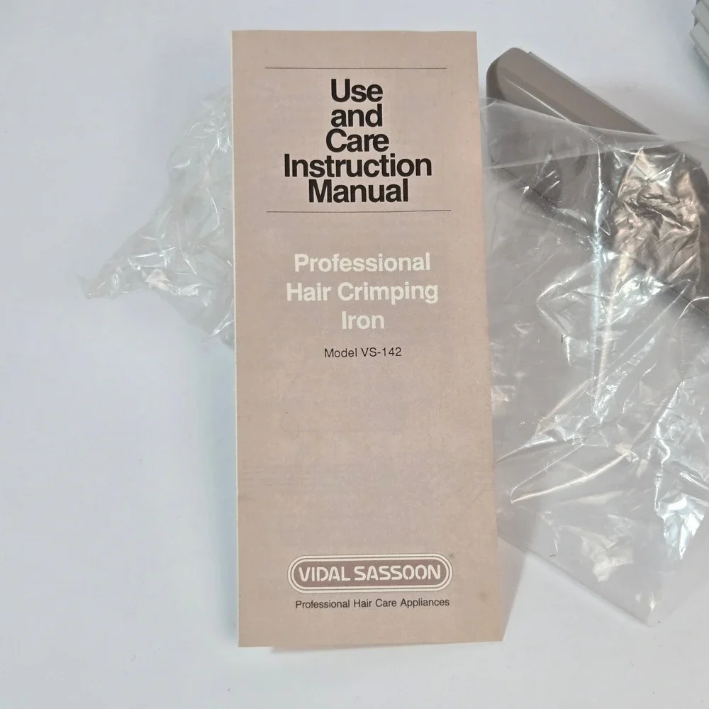 Vidal Sassoon Professional Hair Crimping Iron VS-142 Vintage 80s Taupe with Box